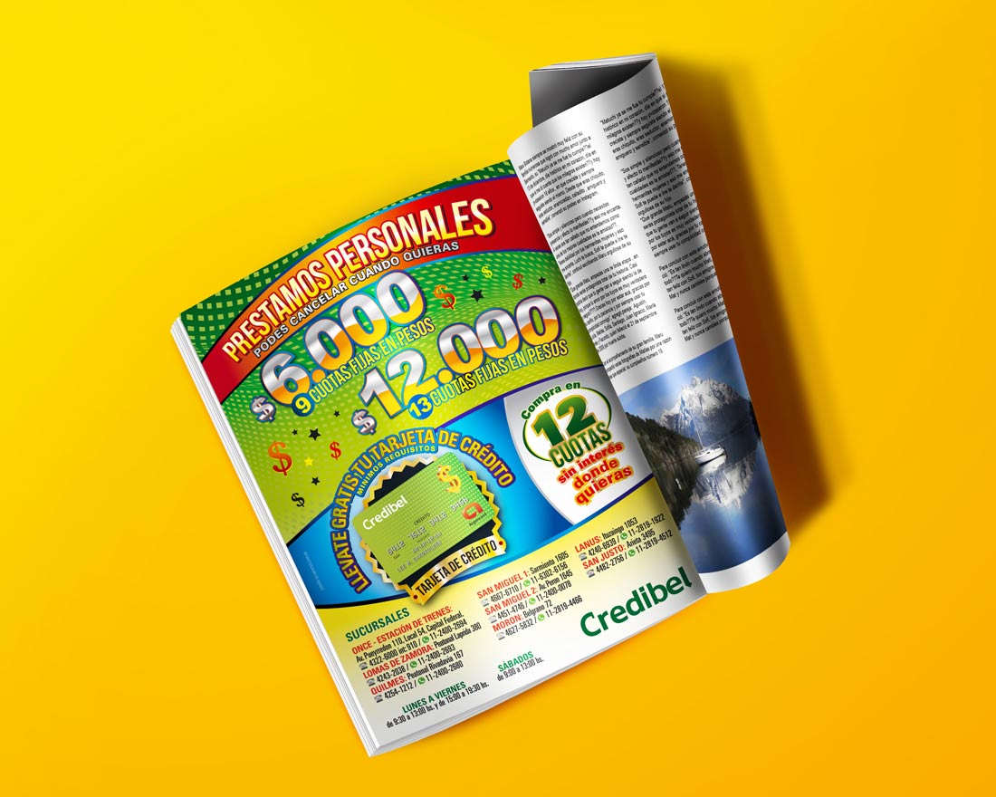 Diseño de publicidad en revista para Credibel.