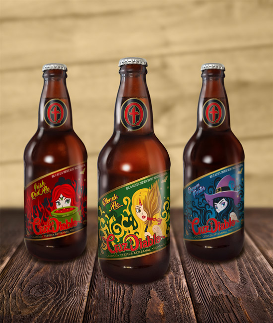 Etiquetas cerveza Cruz Diablo.