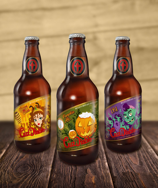 Etiquetas cerveza Cruz Diablo.