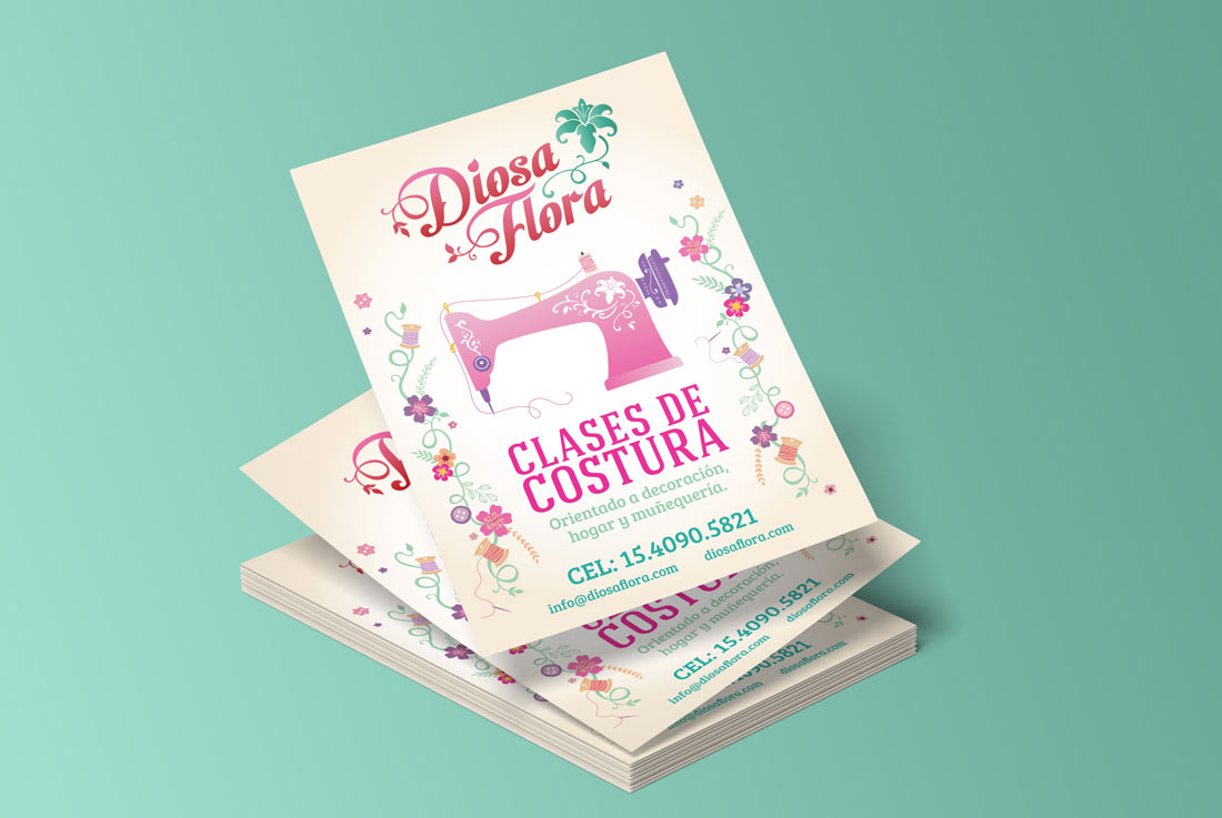 Diseño de folleto para Diosa Flora.