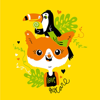 Ilustración de estampa para Giocare.