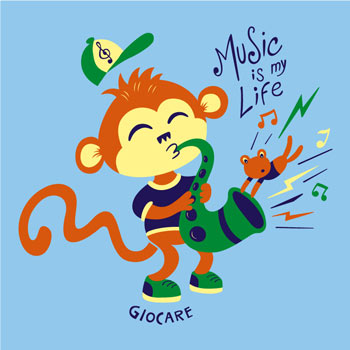 Ilustración de estampa para Giocare.