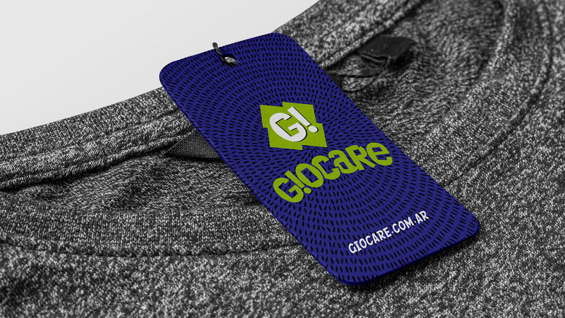 Diseño de tags para prendas de Giocare.