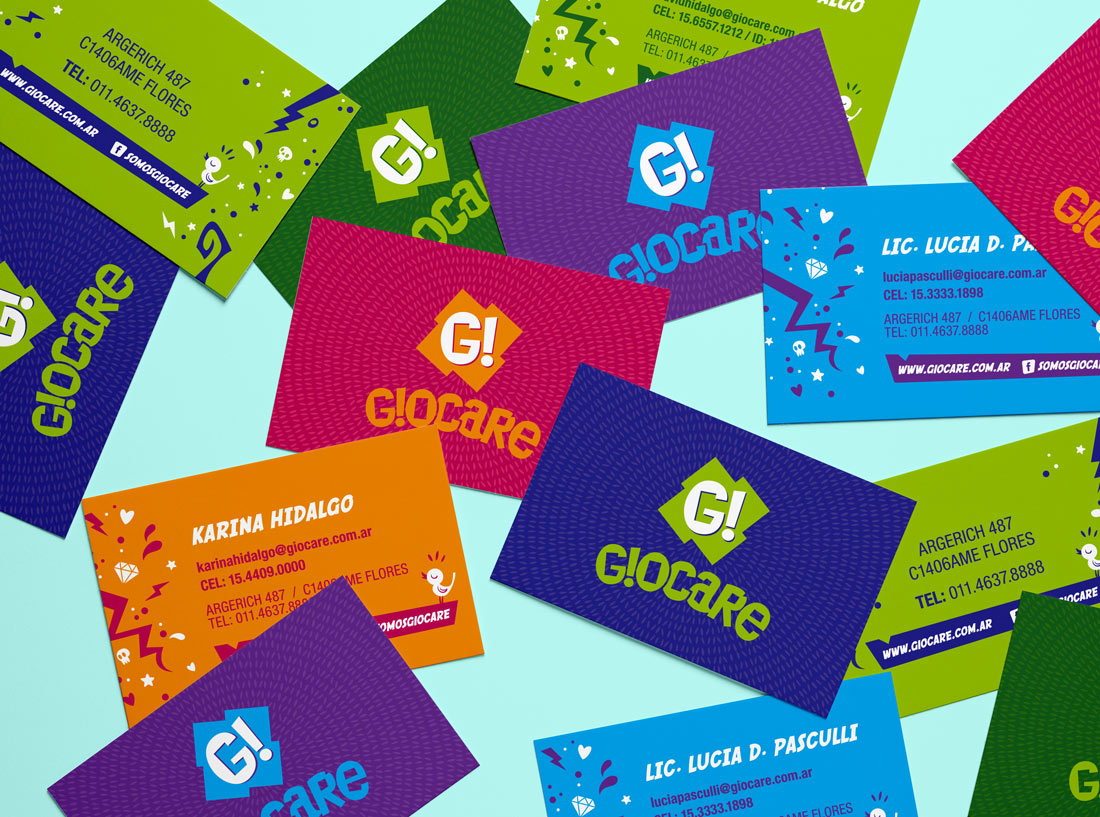 Diseño de tarjetas para Giocare.