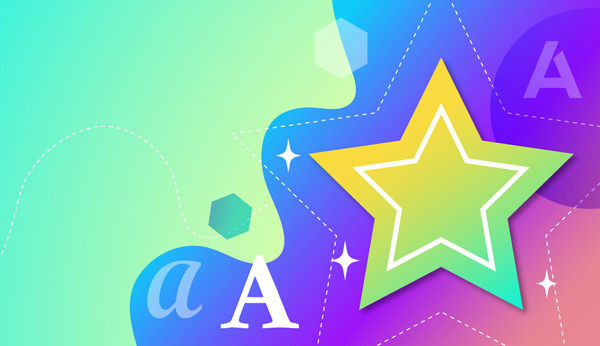 Estrella y tipografías.