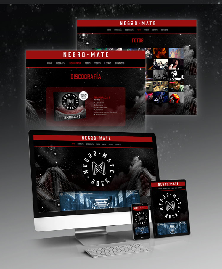 Diseño y programación de página web para Negro Mate.